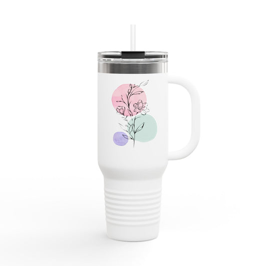 Floral Pastel 40oz Tumbler - Insulated Travel Mug